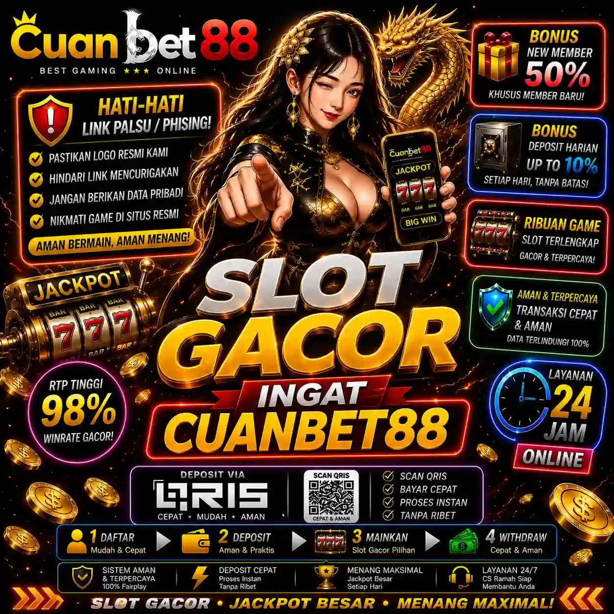 CUANBET88: Andalan Link Slot Gacor Hari Ini Situs Resmi Slot88 Gampang Menang